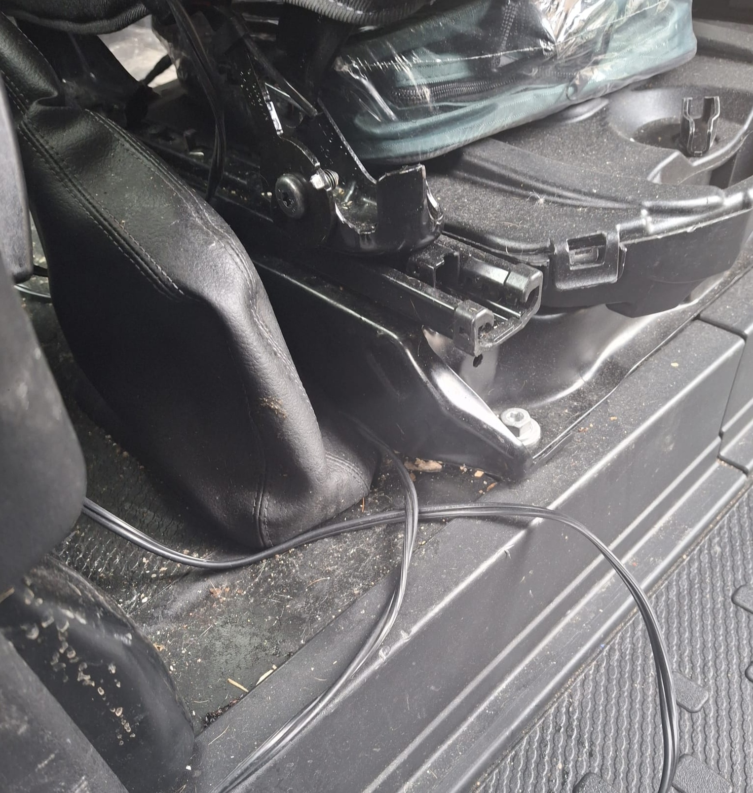 Before clean of a car interior